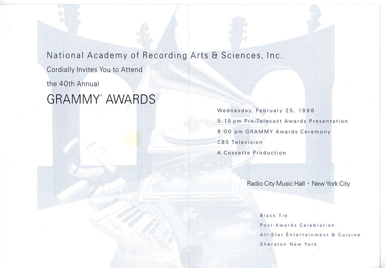 40th Annual Grammy Awards Invitation
